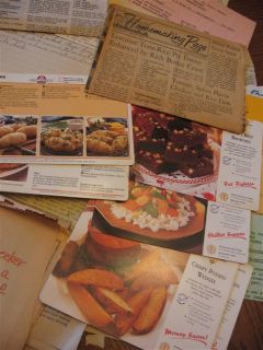 Huge Vintage Lot of Recipes Handwritten Clipped Typed Cards Notebook Binders Etc  