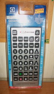 Emerson Jumbo Universal Remote Control TV VCR Cable DVD Combo (8
