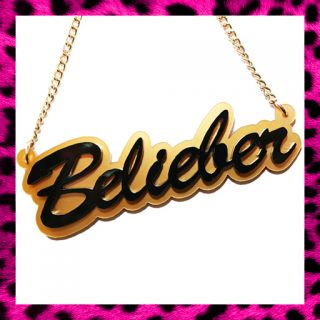 Belieber Necklace Choose Your Colour Justin Bieber Believe Never Say