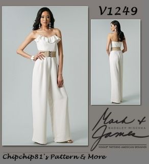 V1249 Misses Strapless Jumpsuit Sewing Pattern Size 6 20
