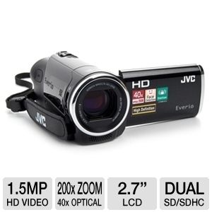 JVC GZ HM30BUS Everio HD Camcorder 1 5 MP 2 7 LCD 40x Optical Black