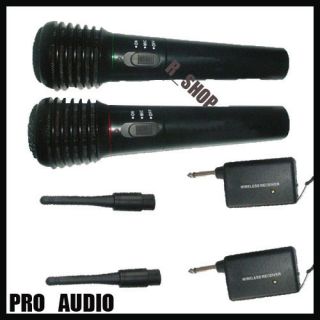 Pro 2X Wireless Wired Cordless Karaoke Microphone DJ Mic New