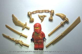 Lego New Ninjago Red Ninja Kai DX Dragon Minifigure w Golden Weapons