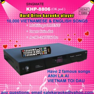 Vietnamese English HDD Pro Karaoke System 8806 10K Songs