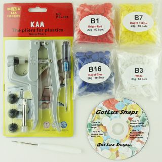 KAM Snap Pliers +200 KAM Snaps for BumGenius/gDiapers/Fabrite Cloth
