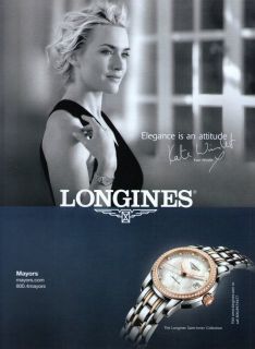 Kate Winslet Longines 2012 Magazine Print Ad J