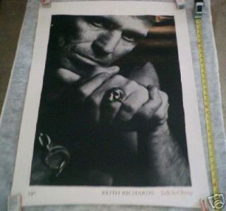 Keith Richards Talk Is Cheap Poster 1988 Skull Ring