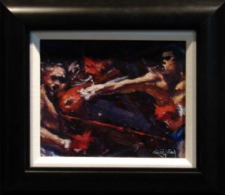 Joel Dragonfly Cook, Ali / Frazier Original Oil Painting, boxing