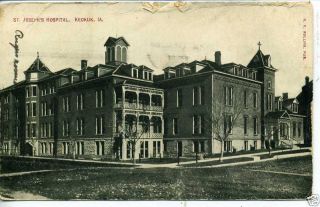 Keokuk Iowa St Josephs Hospital Antique Vintage Postcard 1911 Medical