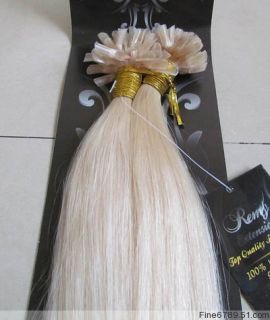 100S20U Tip Remy Human Hair Keratin Extension Platinum Blonde 60 0 5g