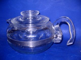 Pyrex Flameware Glass Stove Top Teapot Tea Kettle Four Cup