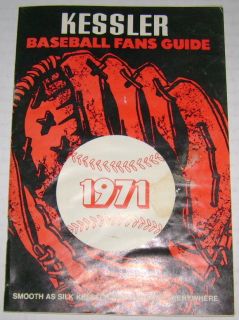 Kessler Baseball Fans Guide 1971 Parks Players Schedules