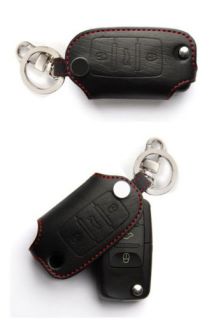 VW Key Chain Leather Holder Cover Beetle Jetta Golf GTI