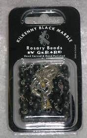 Irish Kilkenny Black Marble Rosary Beads Ireland New