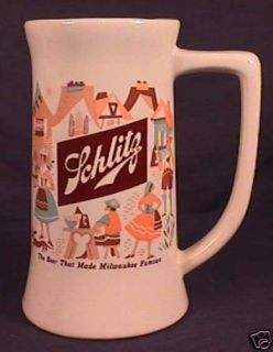 Mint 1960s McCoy Pottery Schlitz Beer Mug