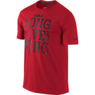 Nike Lebron James Dri Fit Long Live The King Shirt Heat Red M L XL