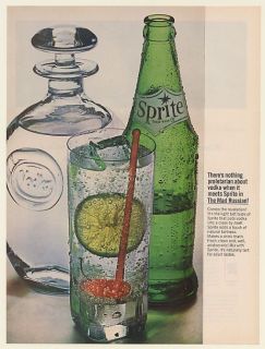 1964 Sprite Soda and Vodka Mad Russian Drink Print Ad