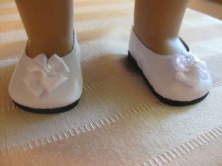 White Doll Dress Shoe Made to fit American Girl Madame Alexander 18