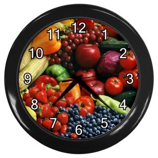 Wall Clock Fresh Mix Fruits Berrys Kitchen Wall Clock