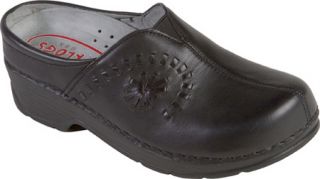 Klogs USA Portofino Black Smooth Leather Slip On Clogs Women Shoes