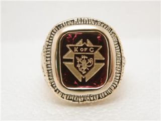 Gold Plated Red Knights of Columbus Ring 12