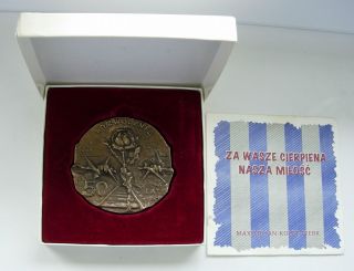 Holocaust Auschwitz Kolbe Polish Poland Medal Certificate Box