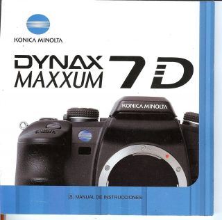 Konica Minolta Dynax 7D Maxxum 7D Manual de Instruccion