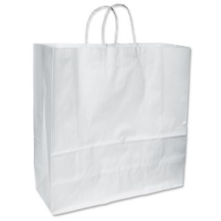 White Kraft Jumbo Paper Shopping Bag 18w x 8D x 18H Rope Handle Lot