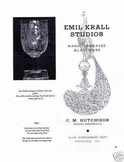 Krall Family of Glass Engravers Heisey Cut Glass