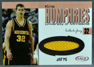04 Sage Kris Humphries NBA Jersey 35 75 2004 New Jersey Brooklyn Nets