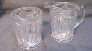 Antique Early American Pattern Pressed Glass Tulip Variant Sugar