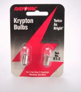 Rayovac Krypton K1 Flashlight Bulbs 2 Pkg New