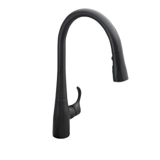 Kohler Simplice Black Pull Down Spray High Arch Spout Kitchen Faucet K