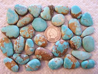 30 Number Eight Turquoise 300 Carats Cabochons 8 Web Cabs