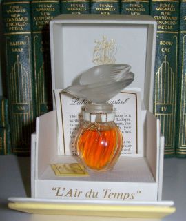 Vintage LAir Du Temps Perfume Parfum Nina Ricci Crystal Lalique Dove