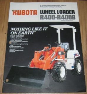 Kubota R400 R400B Wheel Loader Sales Brochure