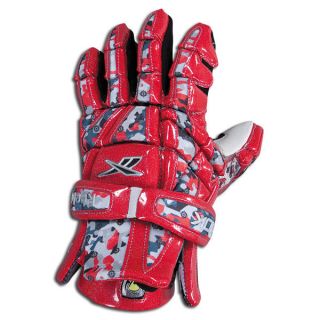  Reebok 10K lacrosse gloves size L 13 camo red lax glove adult silver