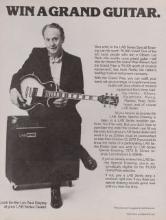 1979 Gibson Les Paul Guitar Lab Series Amplifier Photo Print Ad
