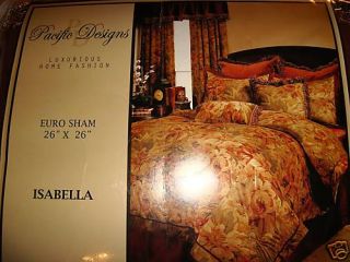 Pacific Designs Euro Sham 26x26 New in Package Isabella