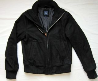Gap Mens Wool Blend Zip Black Jacket Size Small S