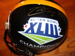 Lamarr Woodley Autograph Superbowl Full Size Helmet Steelers