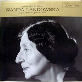Wanda Landowska Memorial Edition LP Mint LM 2389 Vinyl 1959 Mono SD 1S