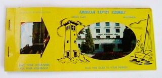 GREEN LAKE WIS American Baptist Assembly Vintage RPPC Booklet Reg Size