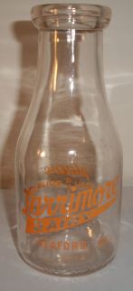 Larrimore Dairy Seaford Del. Orange Pyro Round Pint Delaware milk