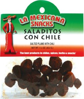 Saladitos Saltedplum with Chili Apricot Con Chile 1 2oz on Bag Mexican