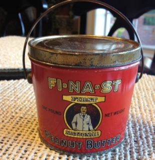 Vintage Finast Peanut Butter Tin with Lid