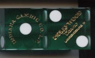 Pair of Green Dice from The Hollywood Casino Lawrenceburg In