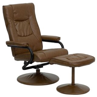  Retro Style Palimino Leather Recliner Chair and Ottoman Furniture