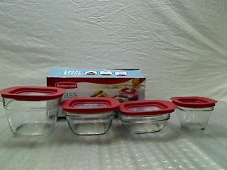 Rubbermaid 8 Piece Glass Food Storage Container Set with Easy Find Lid