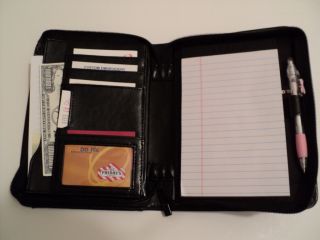 Leather Padfolio Portfolio Notebook Zippered Junior Smaller Size New
